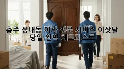 충주 성내동 이사 전문 서비스: 이삿날 당일 완벽 체크리스트